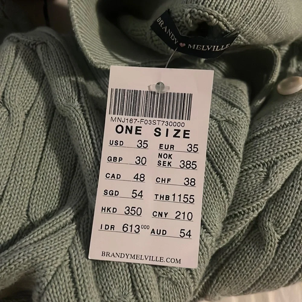 Brandy Melville Sage Green Knit Sweater Size Small. - Picture 4 of 4